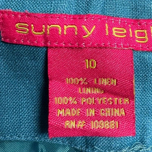 Sunny Leigh 100% Linen Bermuda Short Size 10 - Picture 6 of 6